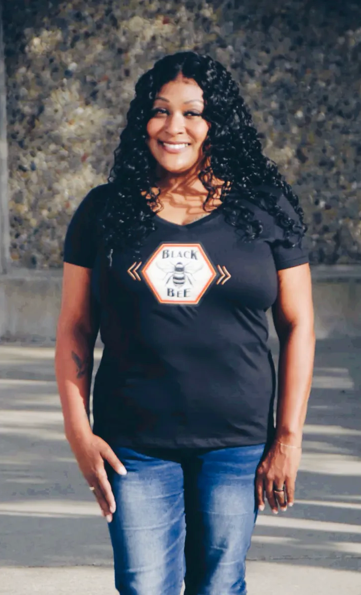 Womens V- Neck w/ Color Logo